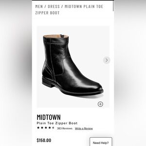 Florsheim Black Leather Men's Boots